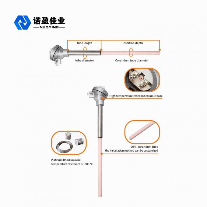 Platinum Rhodium 4-20Ma Temperature Transmitter Sensor Ceramic Probe Thermocouple Temperature Transmitter 1