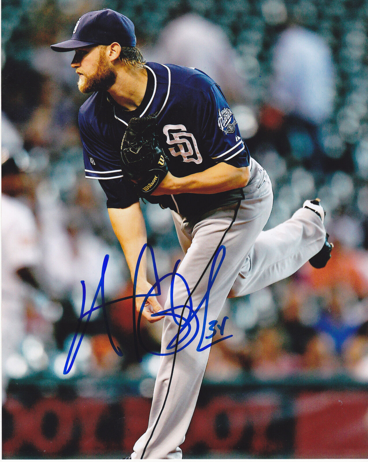 ANDREW CASHNER SAN DIEGO PADRES ACTION SIGNED 8x10