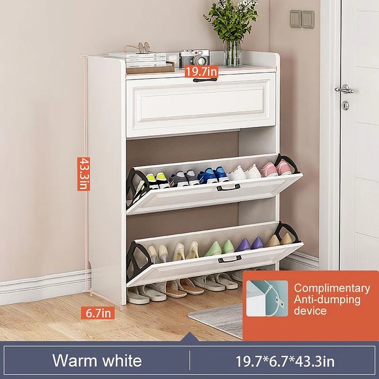 Upgraded Tipping Bucket Shoe Cabinet