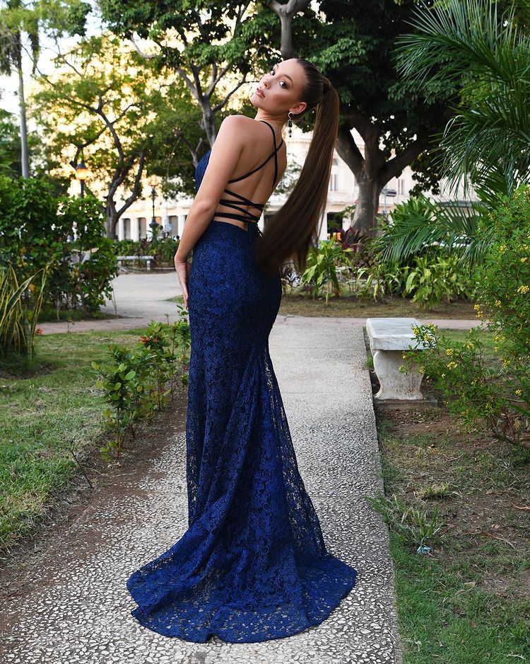 Mermaid Evening Gowns Dark Navy Blue Party Dress Simple Formal prom Evening Dresses  cg7309 main image 0