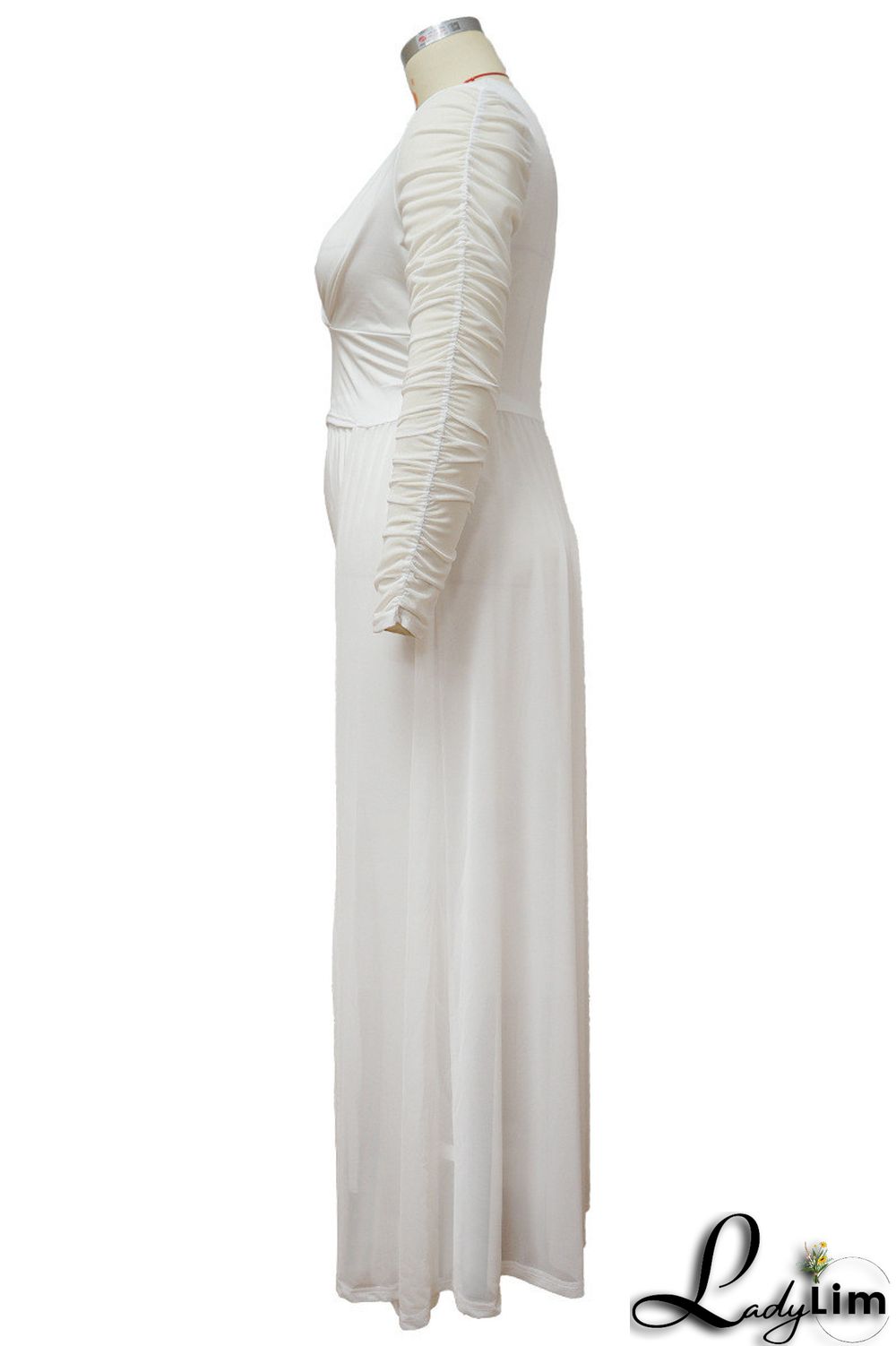 White Fashion Casual Solid Patchwork V Neck Plus Size Two Pieces