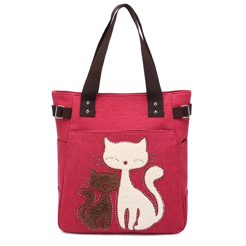 Women’s Cute Cat Canvas Shopping Bags