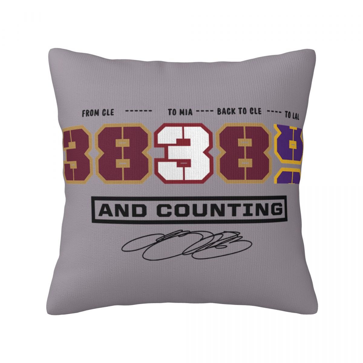 LeBron James NBA All-Time Scoring Record Split Points Throw Pillow Covers 18x18