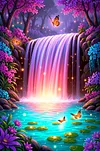 Luxury AB Velvet Diamond Painting Kit - Colorful Waterfall