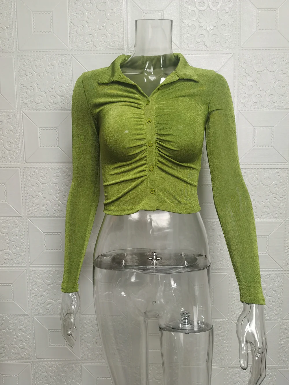 Nigikala Nigikala Summer New Fashion Sexy Hottie Flip-Flops Over-Necked Long-Sleeved Shirt Top Woman