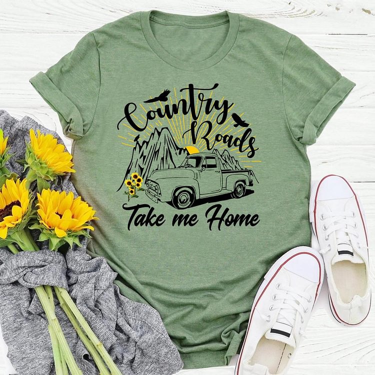 ANB - country road take me home village life Retro Tee -04151
