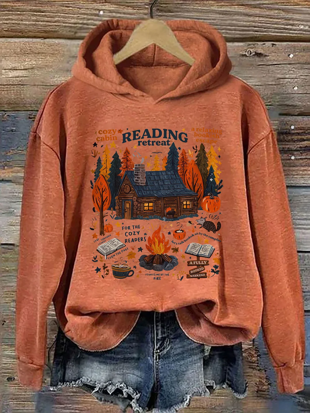 Cozy Cabin Reading Retreat Hoodie