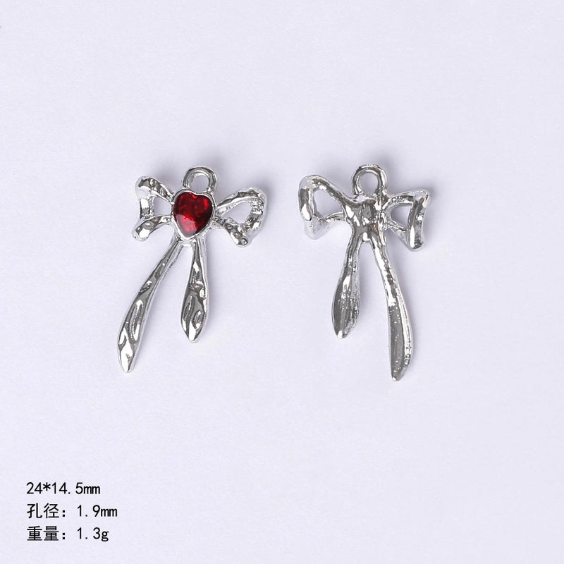 20 PCS/Package 22 * 9mm Alloy Cherry Heart Shape Rose Pendant Jewelry Accessories