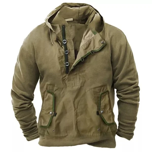 Mens Outdoor Tactical Pocket Hoodie