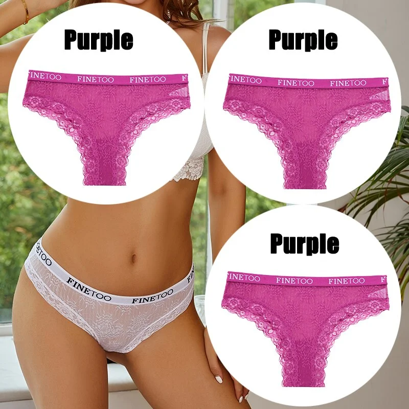 Billionm FINETOO Women Sexy Lace Panties Floral Perspective Underwear Intimates Brazilian Pant Female Breathable Thong Soft Lingerie