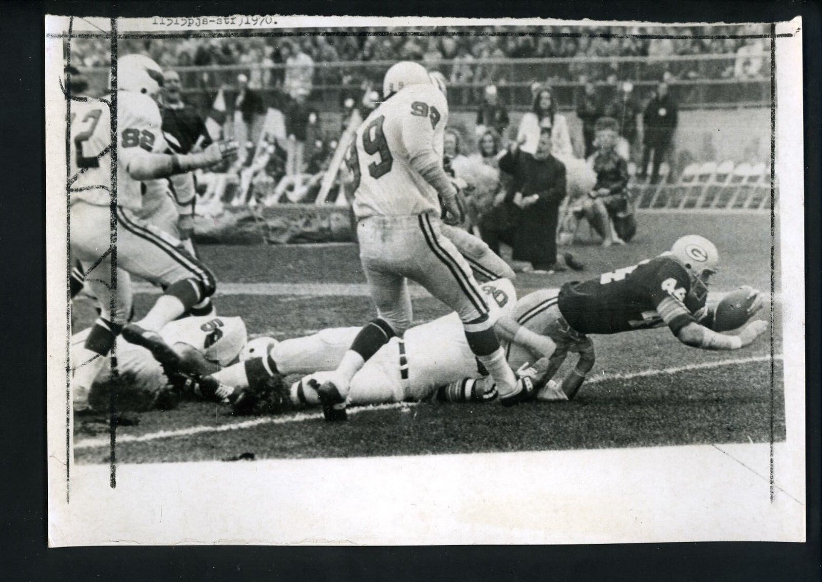 Donny Anderson touchdown dive 1970 Press Photo Poster painting Green Bay Packers