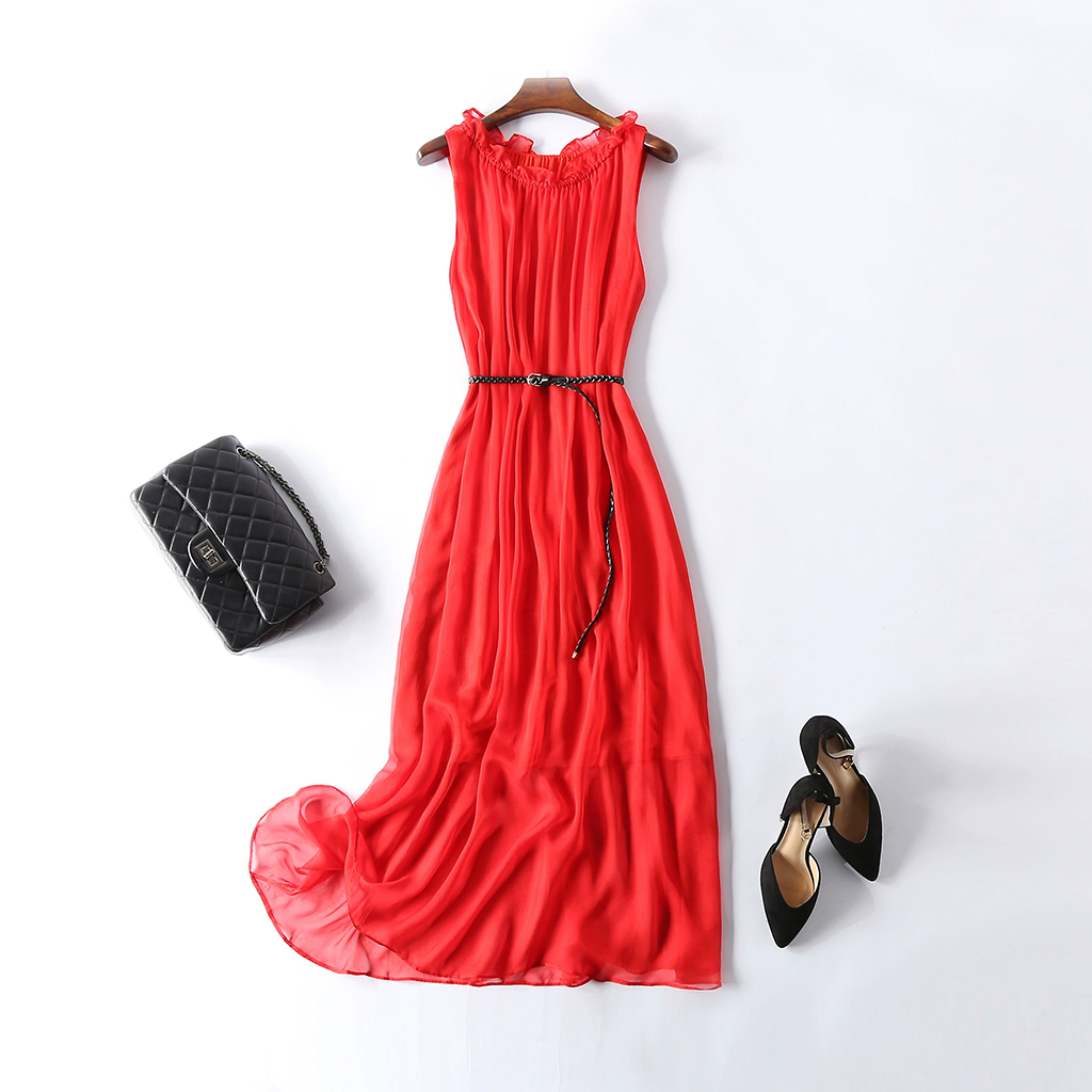 Silk Sleeveless Dress Multi-Color For Vacation REAL SILK LIFE