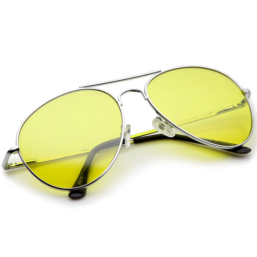 Classic Metal Frame Colored Teardrop Lens Aviator glasses 57mm