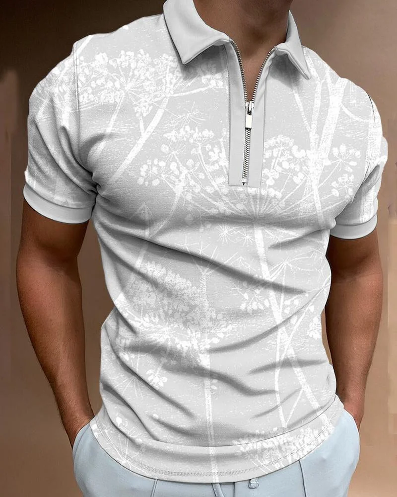 Men's Casual Print Polo Short Sleeve