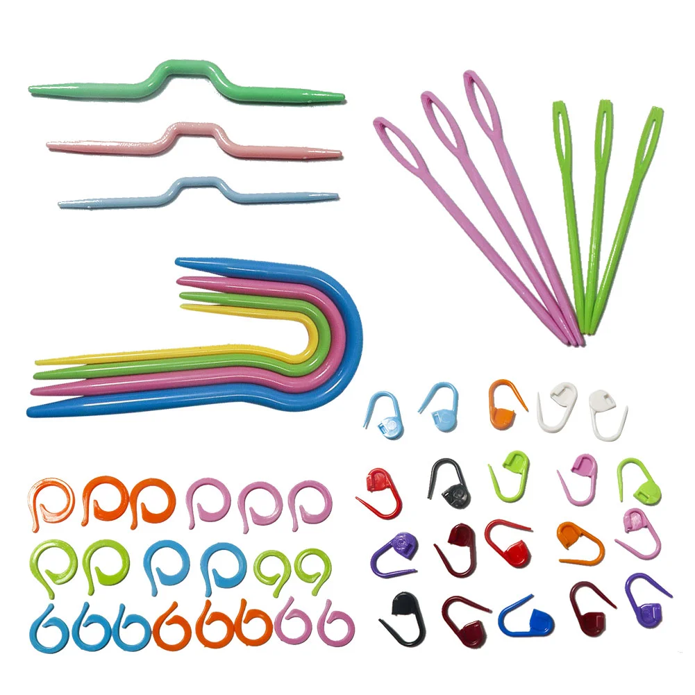 53pcs/set Knitting Kit Needle Clip Crochet Hook Craft Markers Sewing Tools