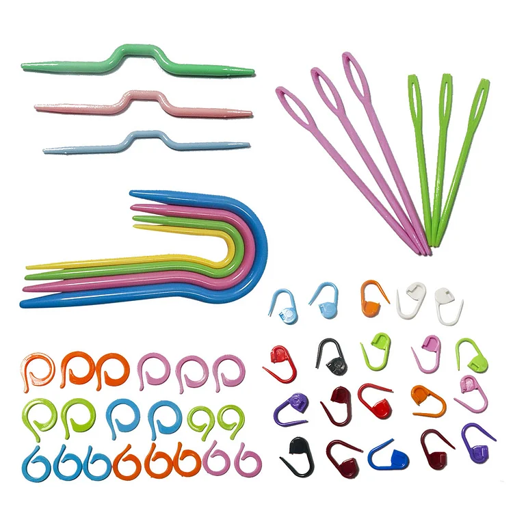 Knitting Kit Needle Clip Crochet Hook Craft Markers Sewing Tools (53pcs)