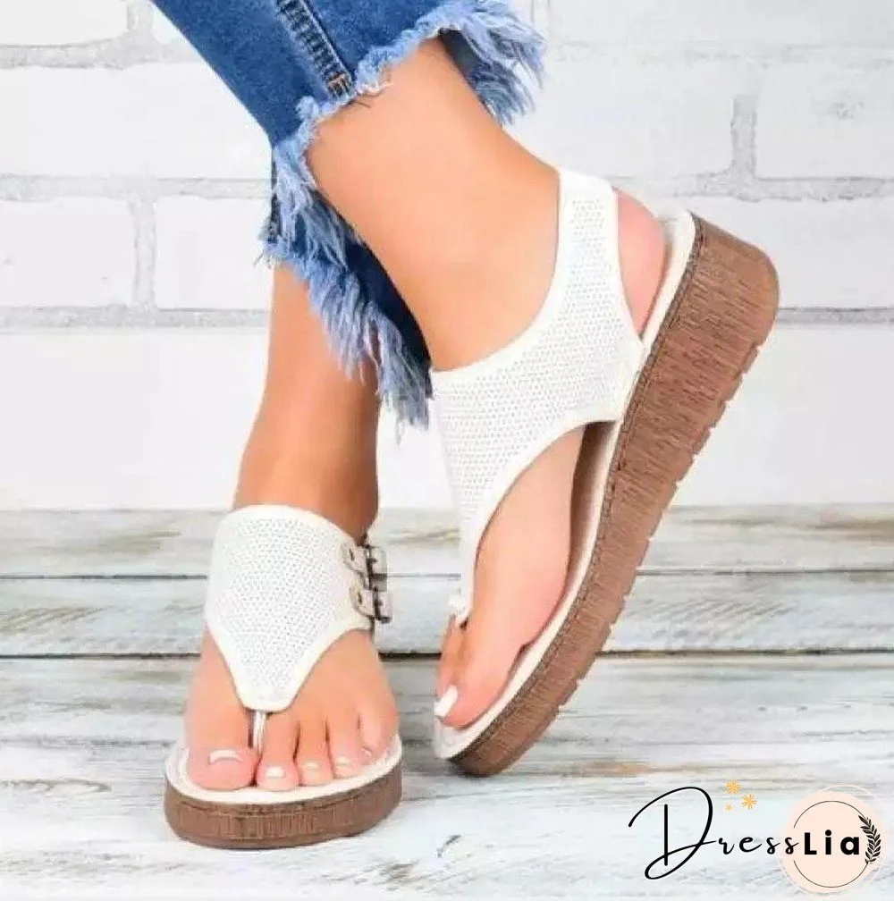 Casual Women Summer Buckle Platform Shoes