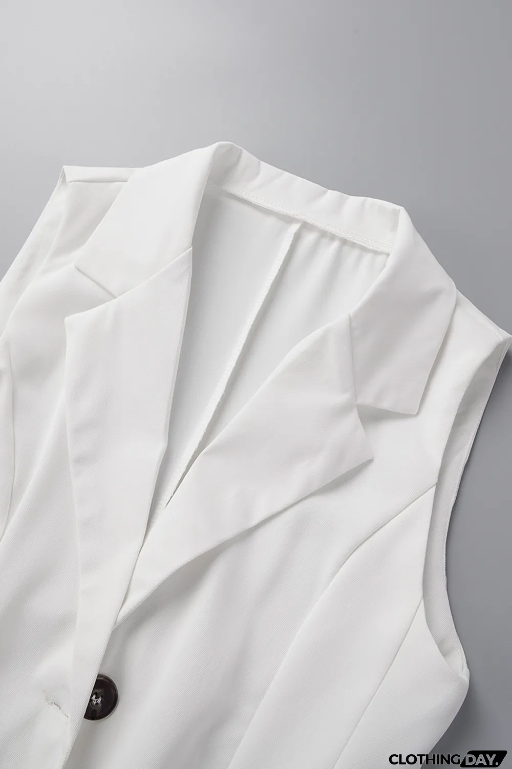 Apricot Casual Solid Patchwork Buttons Turn-back Collar Sleeveless Two Pieces