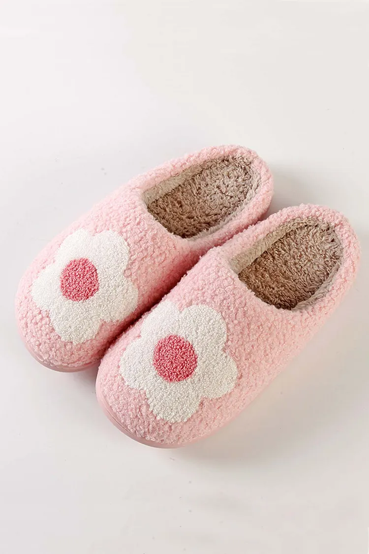 Flower Plush House Slippers