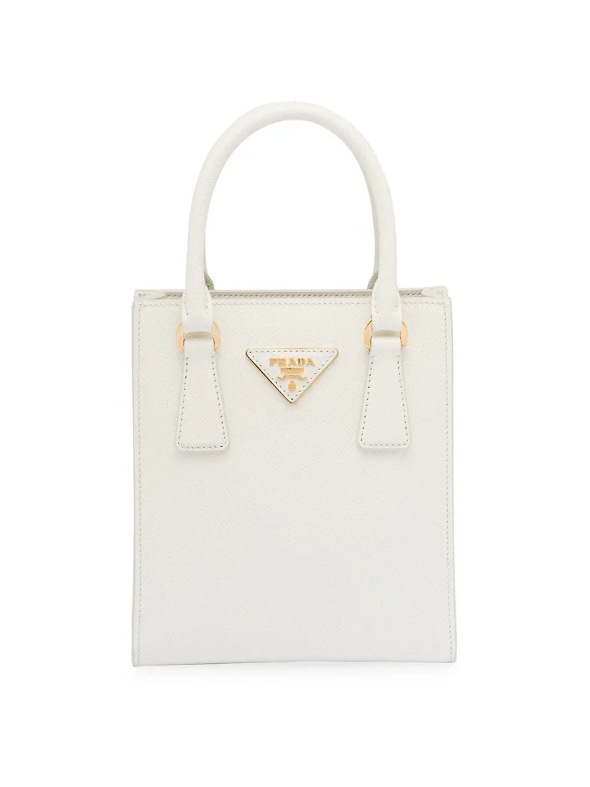 Prada Saffiano Leather Handbag white