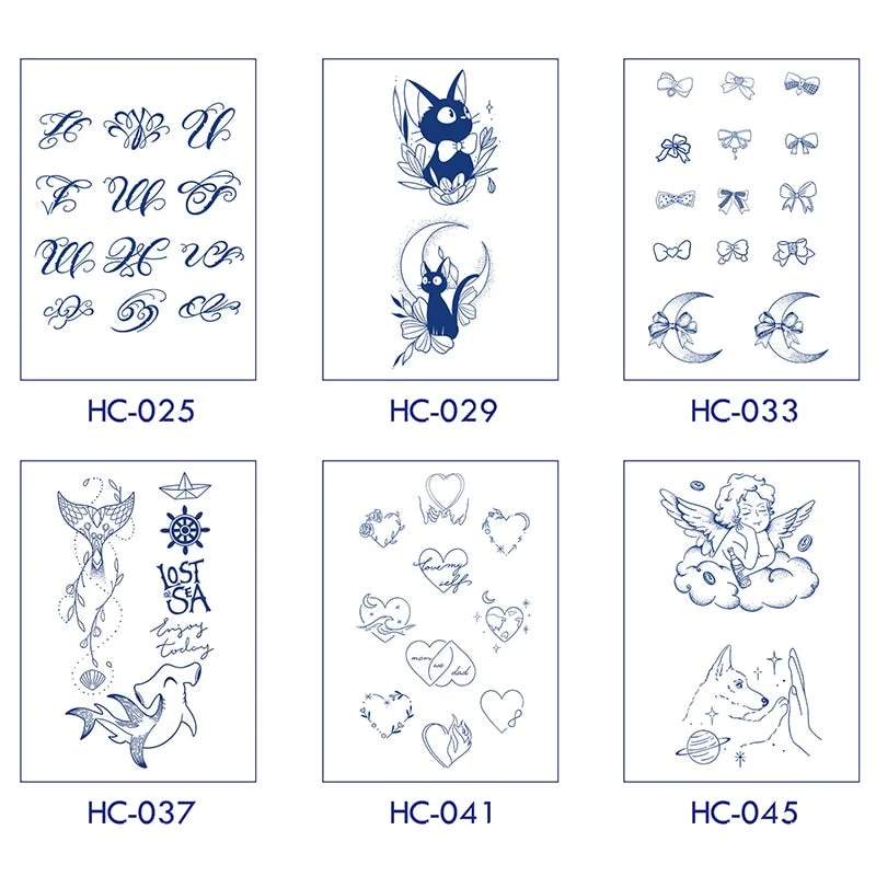 Flower Butterfly Animal Art Festival Comic Text Waterproof Full Body Arm Natural Temporary Tattoo For Men and Women