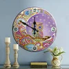 DIY Round Metal Tin Owl Diamond Painting Special Shaped  Clock Kit
