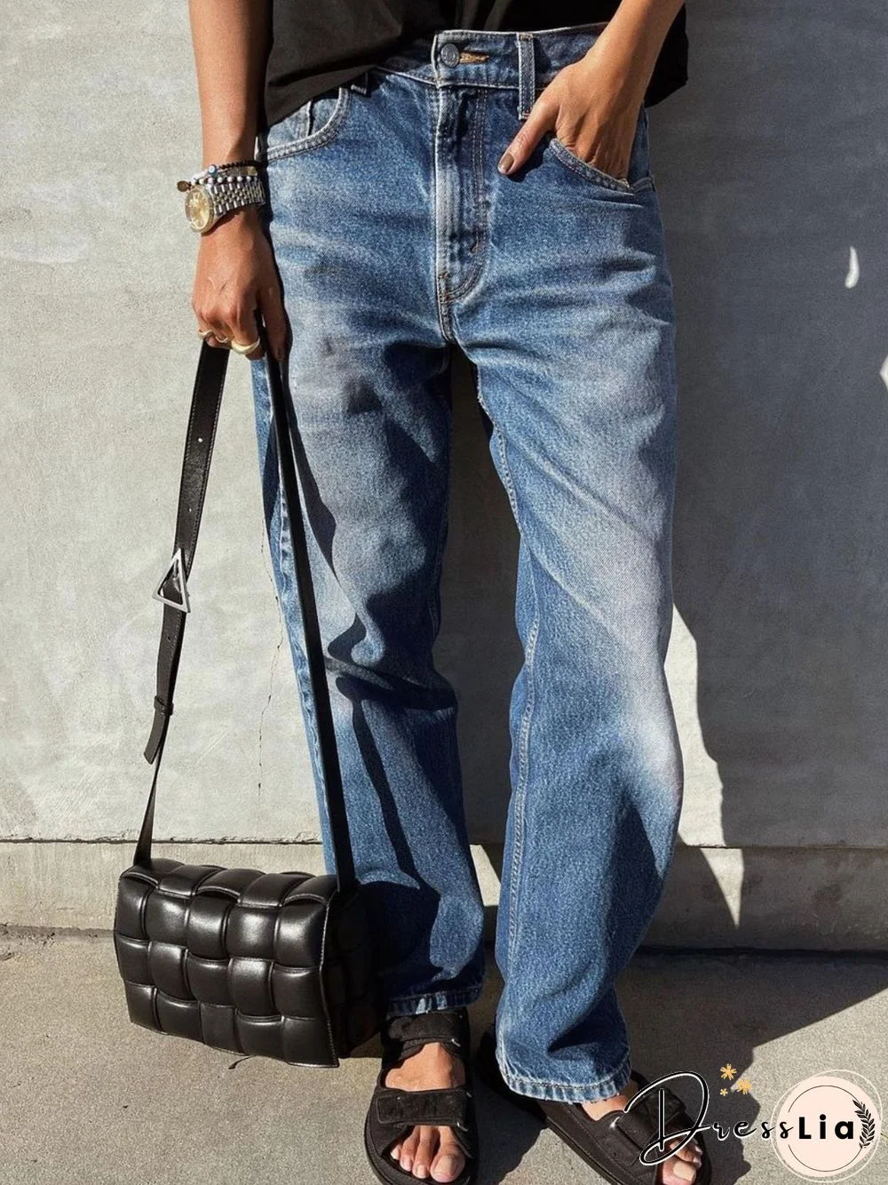 Casual Pockets Denim Jeans