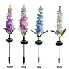 4Pcs Outdoor Solar Garden Lights Waterproof Led Violet Flower Shape Stake Light Reusable Violet Gardening Stake Lighting for Courtyard Landscape Lawn Light