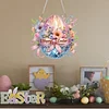 Diamond Painting Acrylic Single Side Drill Easter Egg Pendant Charms Kits for Adults Home Window Decor