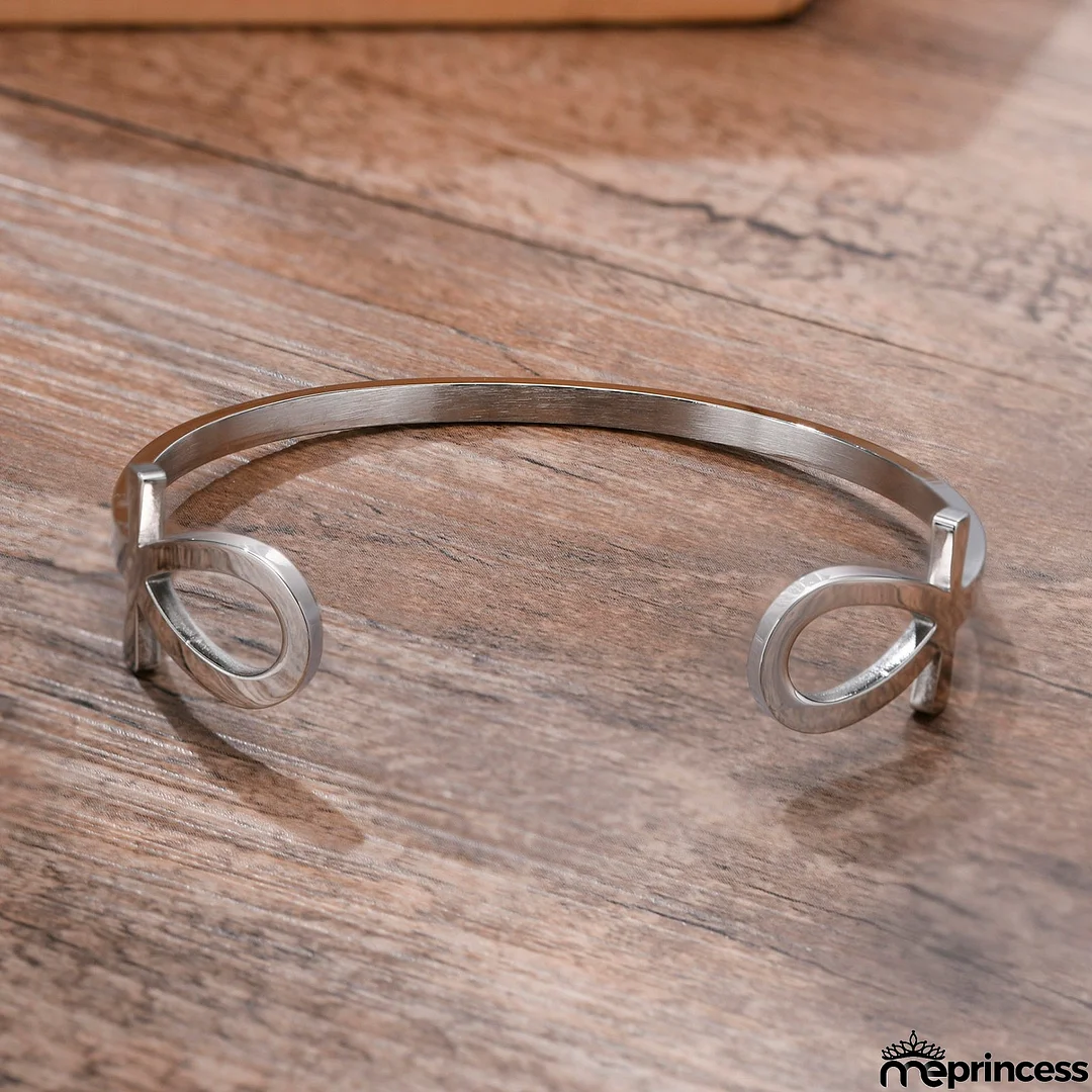 Men's Stainless Steel Round Pattern Ethnic Anka Bangle Bracelet