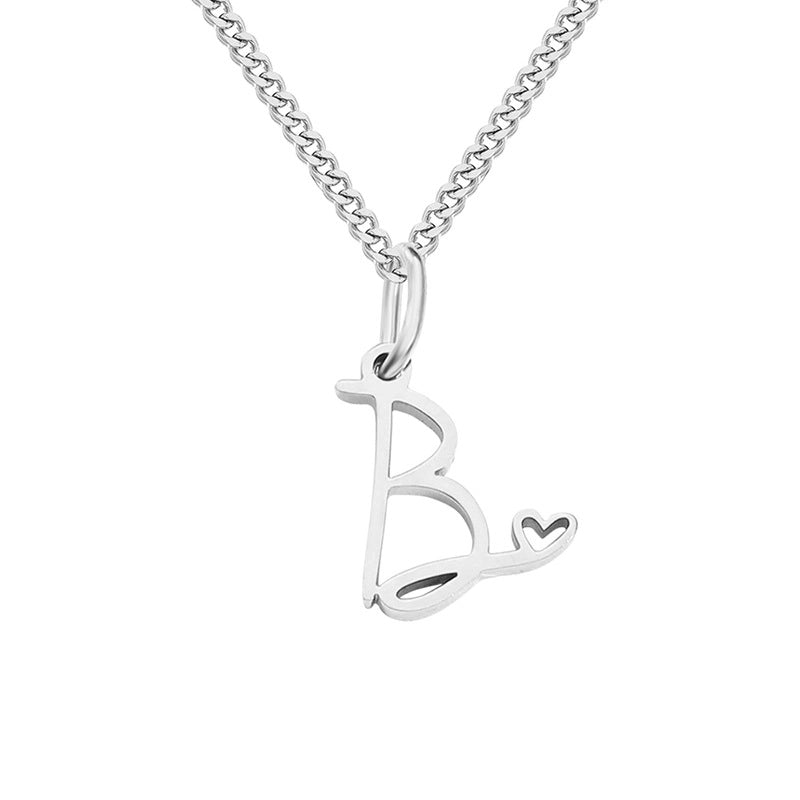 Stainless Steel Minimalist Plating Letter Solid Color Pendant Necklace