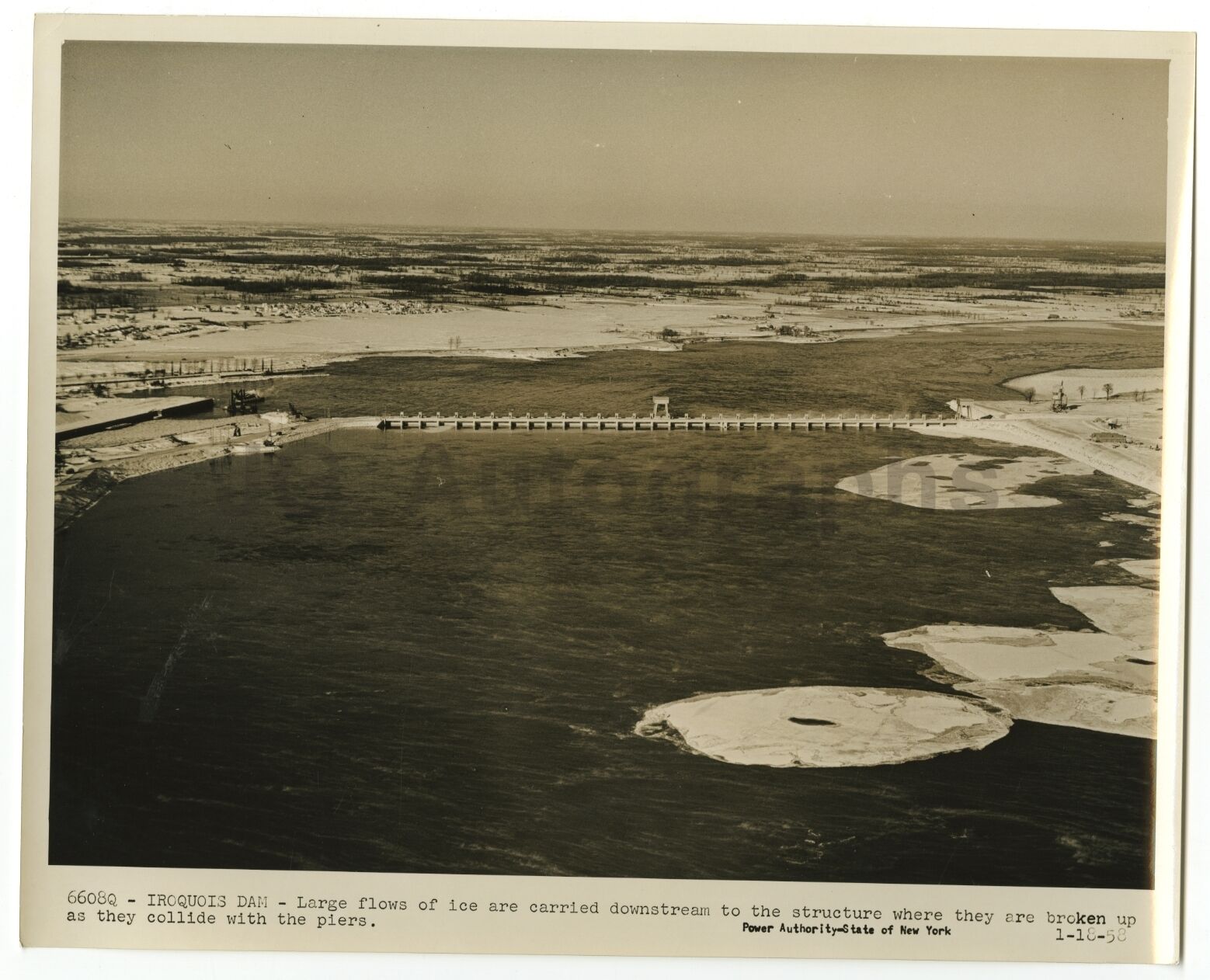 Iroquois Dam - New York Power Authority - Original Vintage Photo Poster paintinggraph - 1958