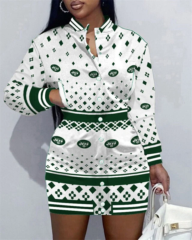 New York Jets
Limited Edition Button Down Long Sleeve Jacket Dress