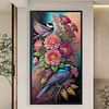 (Grande Taille) Fleurs Et Oiseaux-Peinture Diamant Ronde Compl&egrave;te-40*70CM