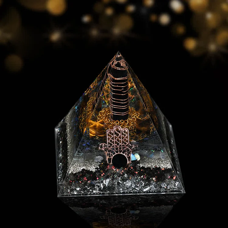 Olivenorma Natural Crystal Ornaments Functional Healing Orgone Pyramid