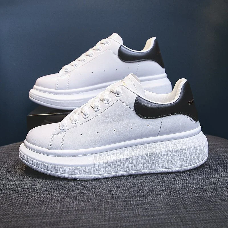Women Sneakers Leather Shoes Spring Trend Casual Flats Sneakers Female New Fashion Comfort White Vulcanized Platform Shoes