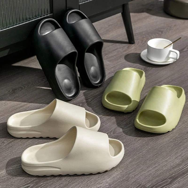 Home Women Thick Bottom Slippers Platform Chunky Heel Living Room Bathroom Slides Non Slip Trend Designer Shoes Ladies Female