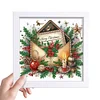 5D DIY Partial Special Shaped Drill Diamond Painting Xmas Letter Decor With Frame Kit 18x18cm