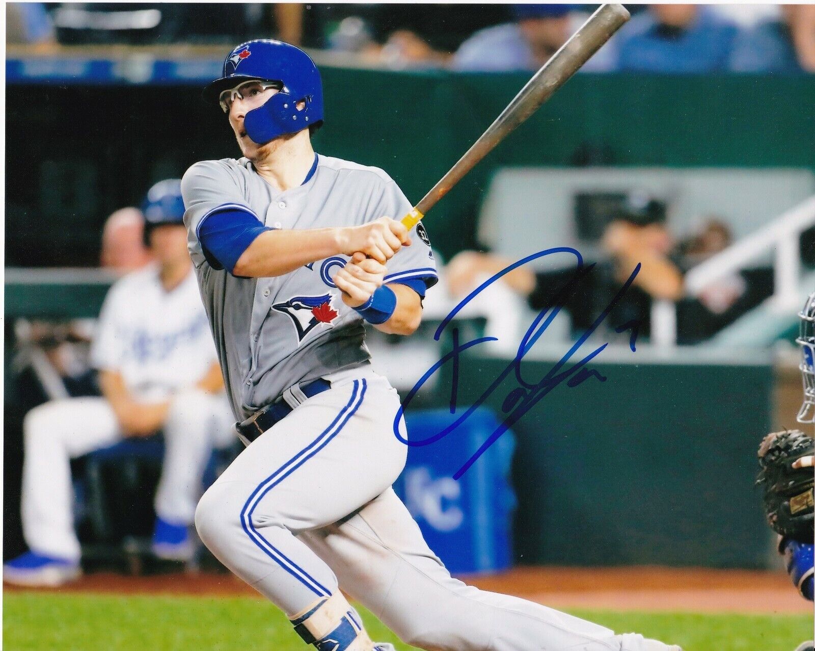 DANNY JANSEN TORONTO BLUE JAYS ACTION SIGNED 8x10