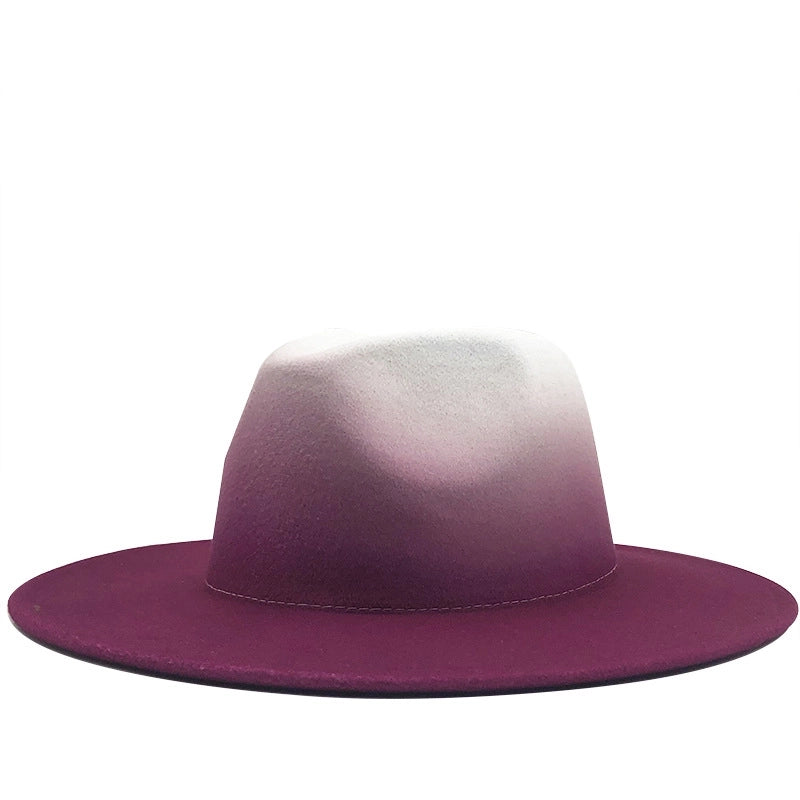 Unisex Minimalist Solid Color Flat Eaves Fedora Hat