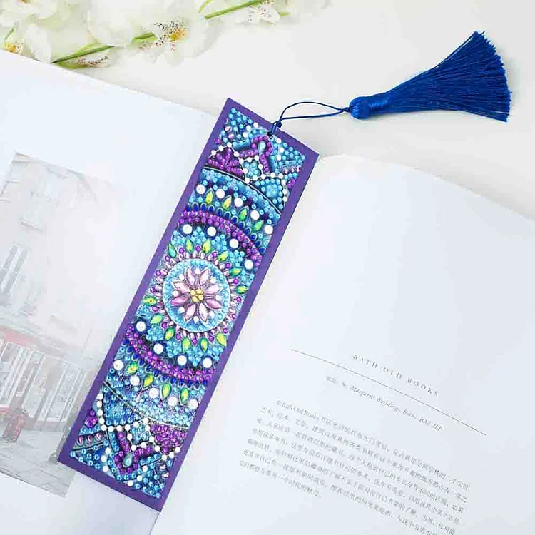 5D DIY Diamond Painting Leather Bookmark Tassel Book Marks Special Shaped  Diamond Embroidery DIY Craft