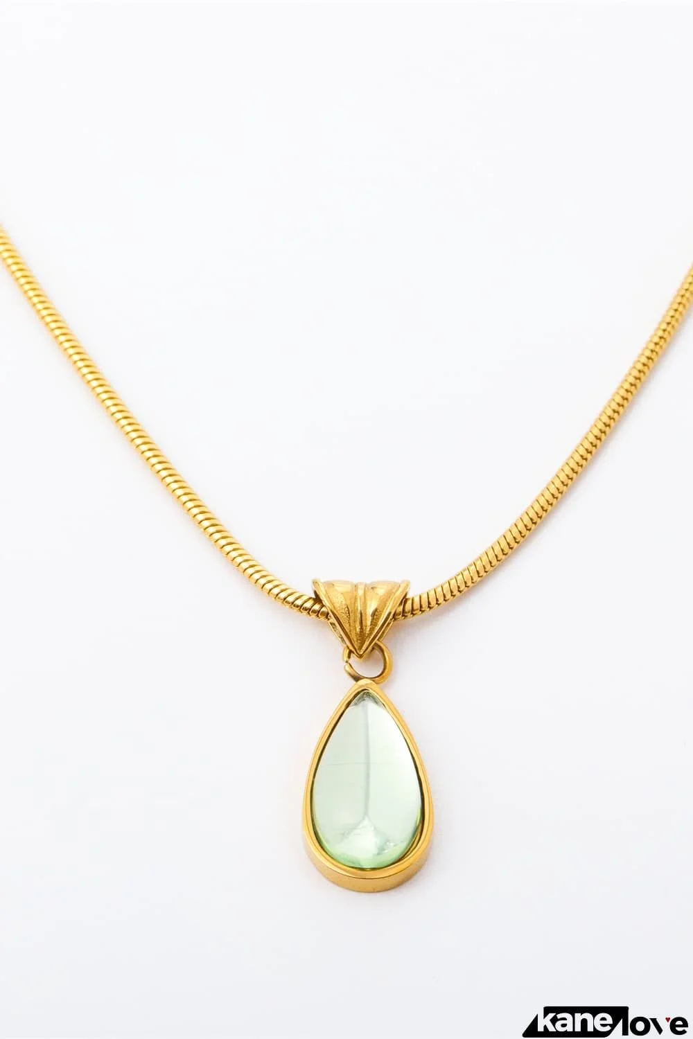 Teardrop Shape Titanium Steel Pendant Necklace