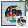 Autumn By The Seaside - 14CT Stamped Cross Stitch 16*16cm/6.3*6.3in