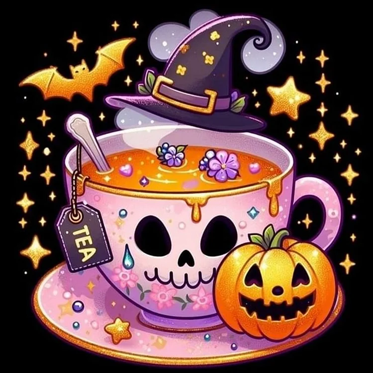 Halloween Magic Tea - Full Round - Diamond Painting(40*40cm)