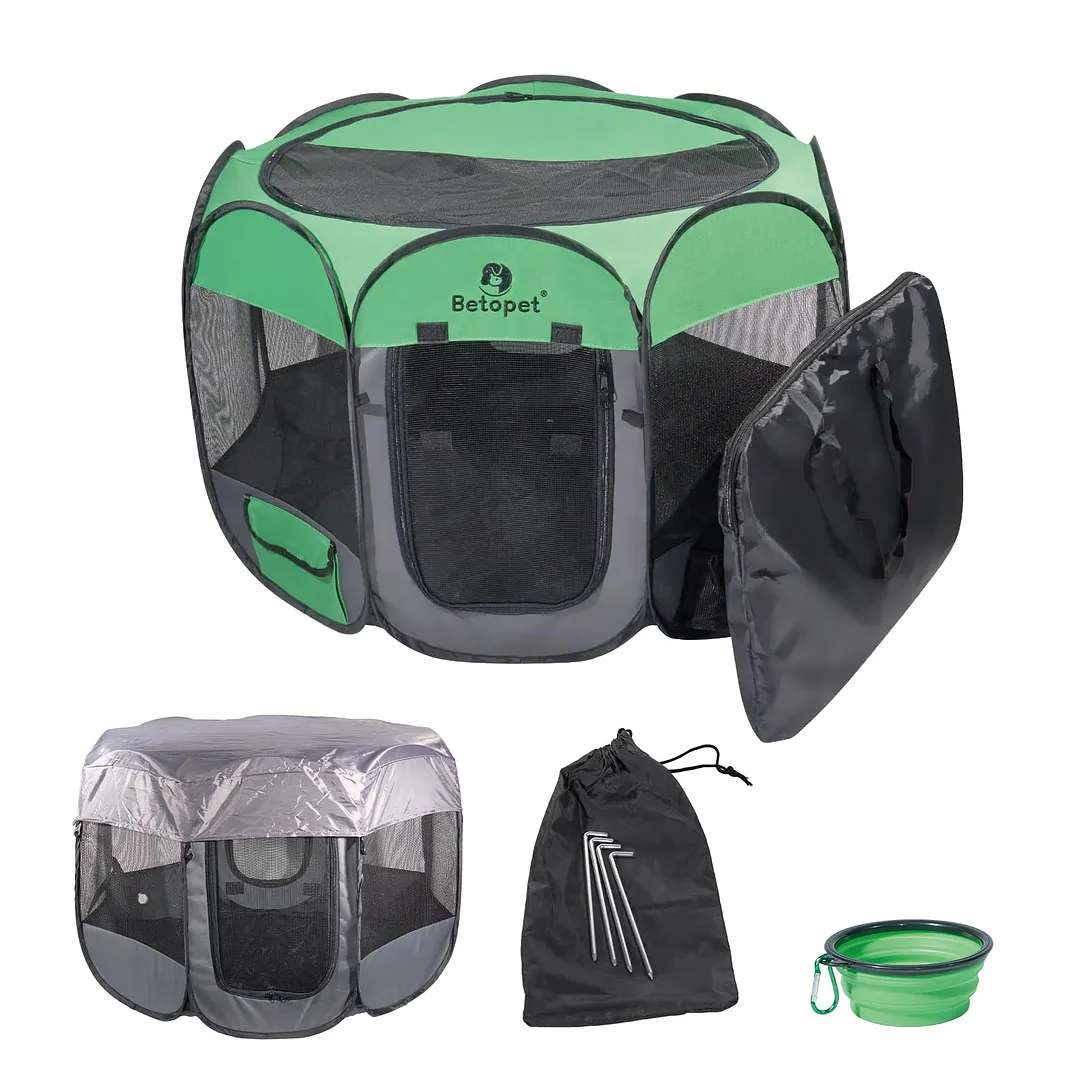 BEBANG Pop up Dog Playpen, Foldable Portable Pet Playpen for Dogs Cats Puppies Rabbits Chickens, Pet Tent for Indoor Outdoor Travel Camping, S