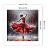 Red Dress Girl-11CT Stamped Cross Stitch 45*45cm/17.72*17.72in tapestrymarket