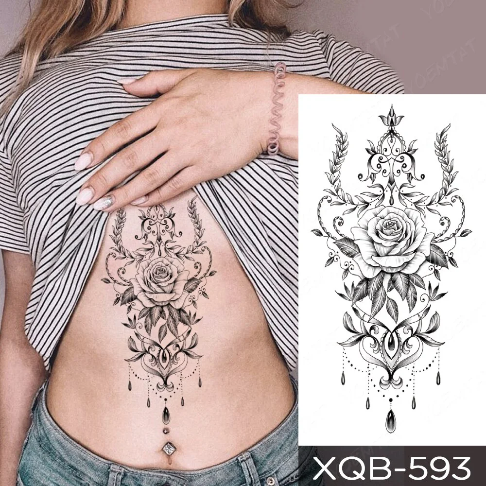 Sdrawing Temporary Tattoo Sticker Henna Mehndi Totem Flash Tatto Lotus Flower Hand Fingers Body Art Arm Fake Tatoo Men Women