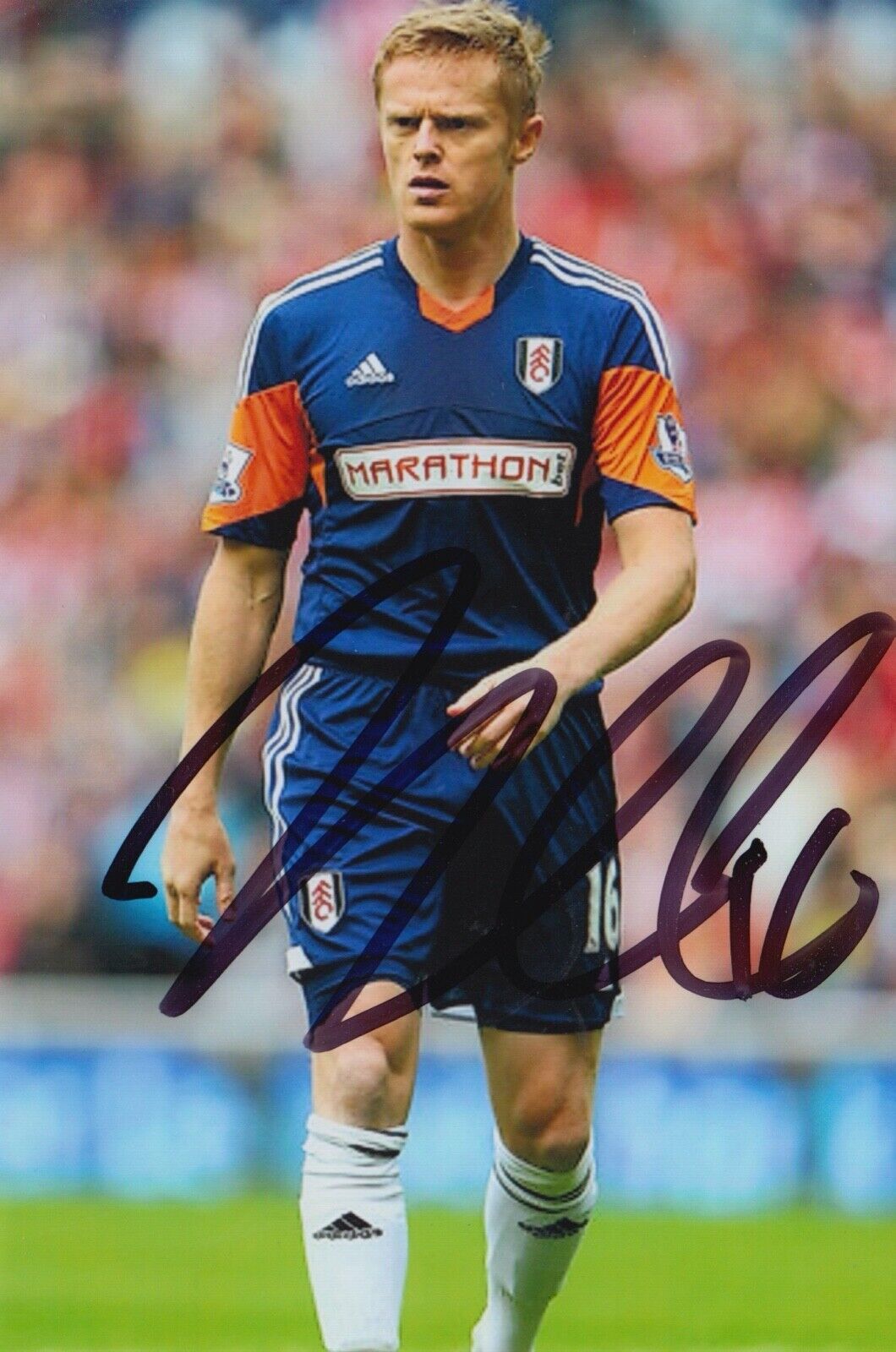 DAMIEN DUFF HAND SIGNED 6X4 Photo Poster painting - FOOTBALL AUTOGRAPH - FULHAM.