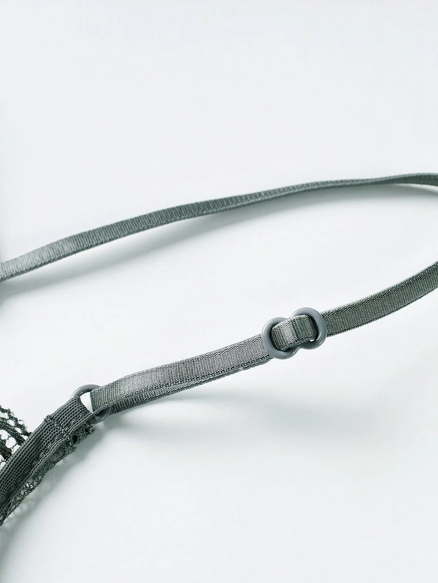 No rims lace beautiful back sexy triangle cup underwear set