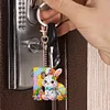 (US Only)PET Double Sided Special Shaped Easter Alphabet DIY Diamond Painting Keychain